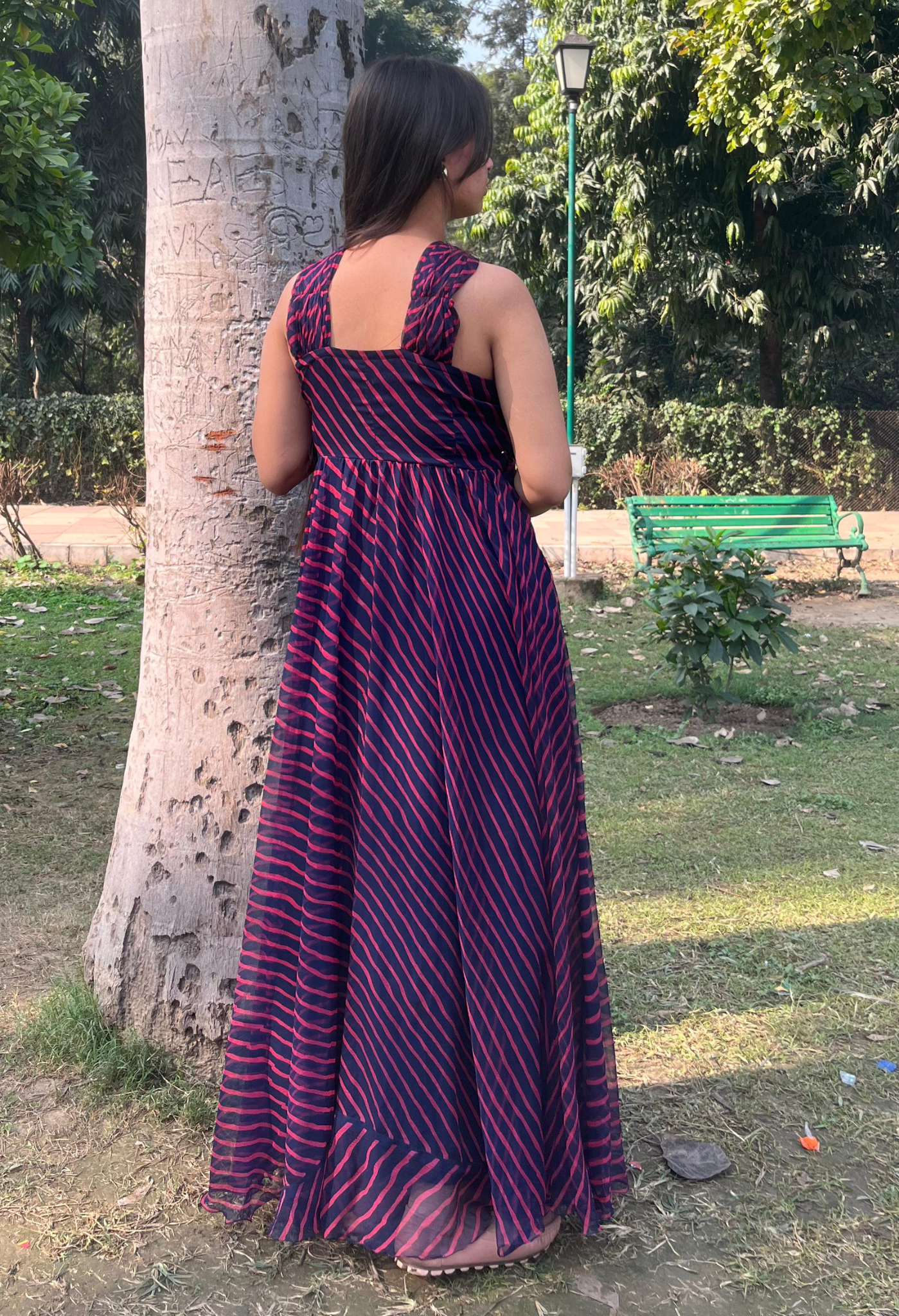 Plum Wavey Violet Chiffon Dress