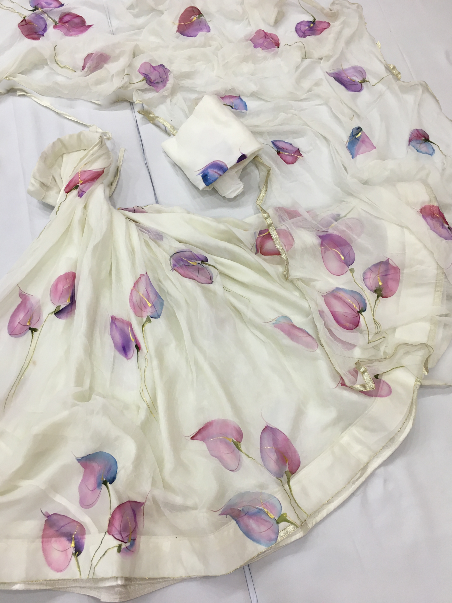 Classic chiffon saree designed for pre-wedding collection, party wear saree, and stylish festive wear saree.