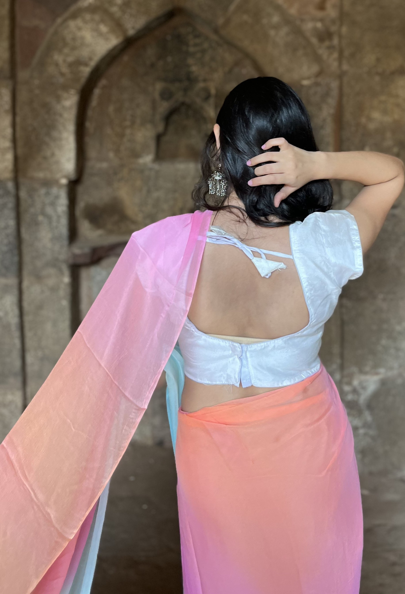 Skyline Tie & dye Chiffon Saree