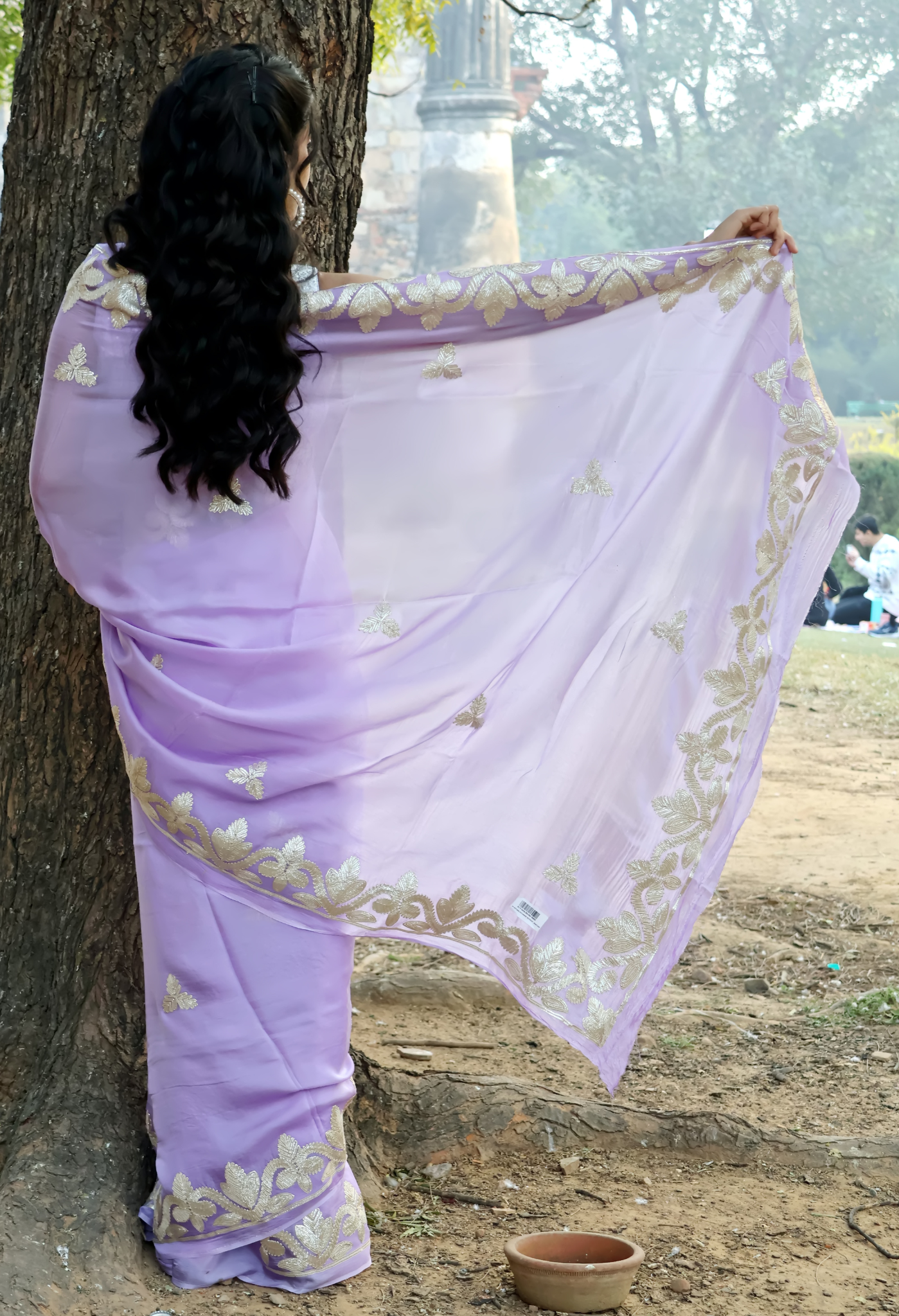 Lavender Pearl Silk Saree designed for festive wear, pre-wedding collection, versatile as party wear saree.