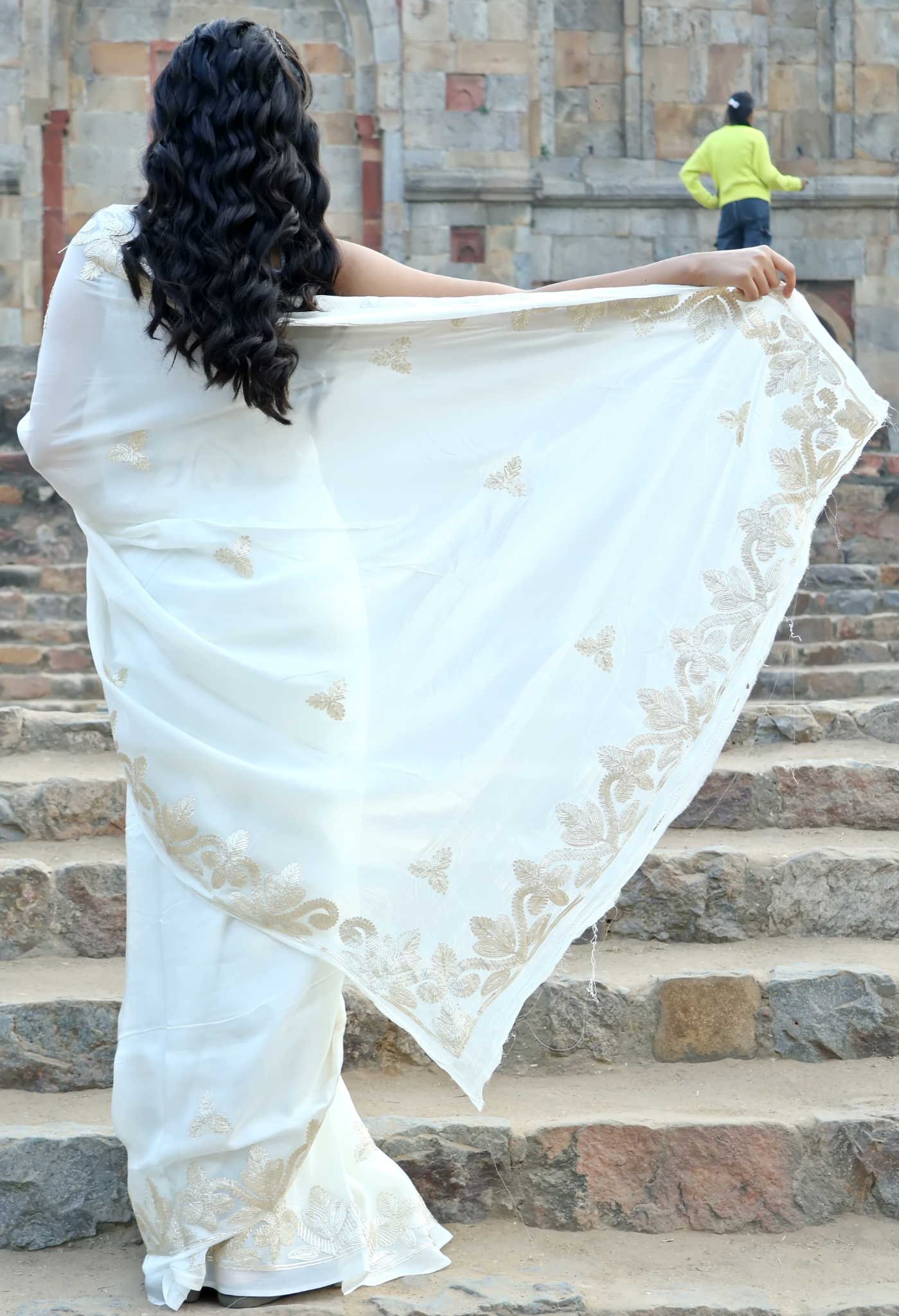 Pearl White Gotta Silk Saree
saree designed for festive wear, pre-wedding collection, versatile as party wear saree.