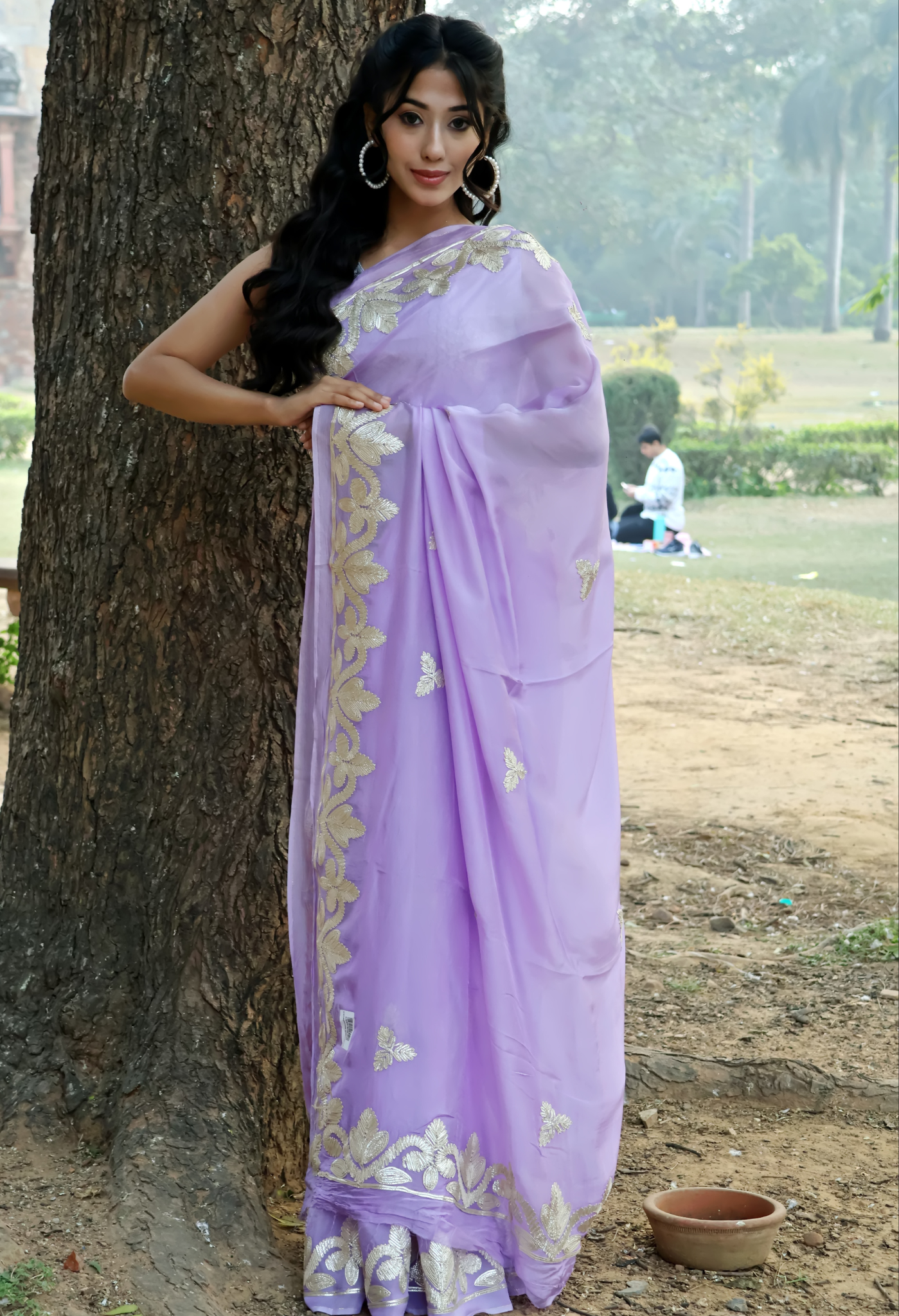 Lavender Pearl Silk Saree designed for festive wear, pre-wedding collection, versatile as party wear saree.