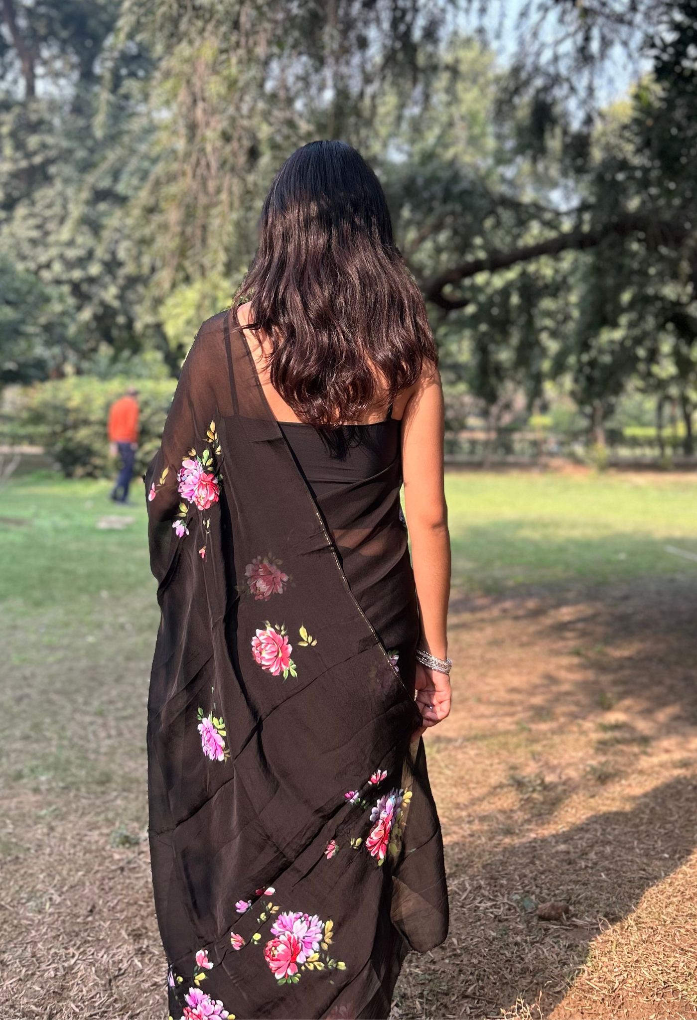 Midnight Ebony Hand Painted Saree