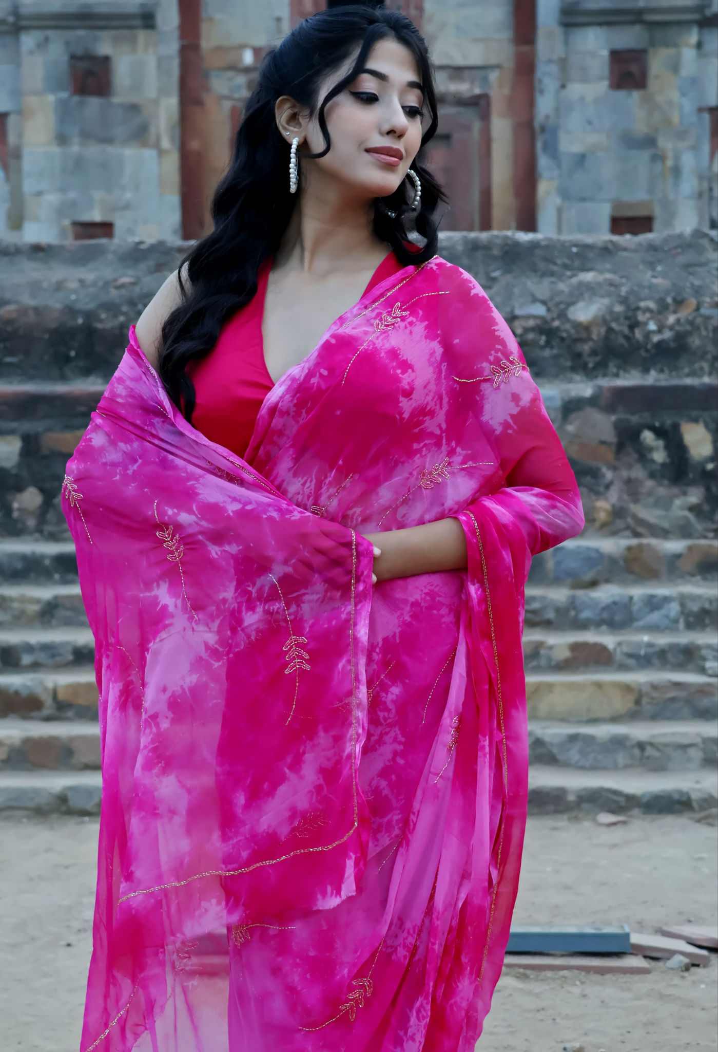 Maharani Gulab Chiffon Saree