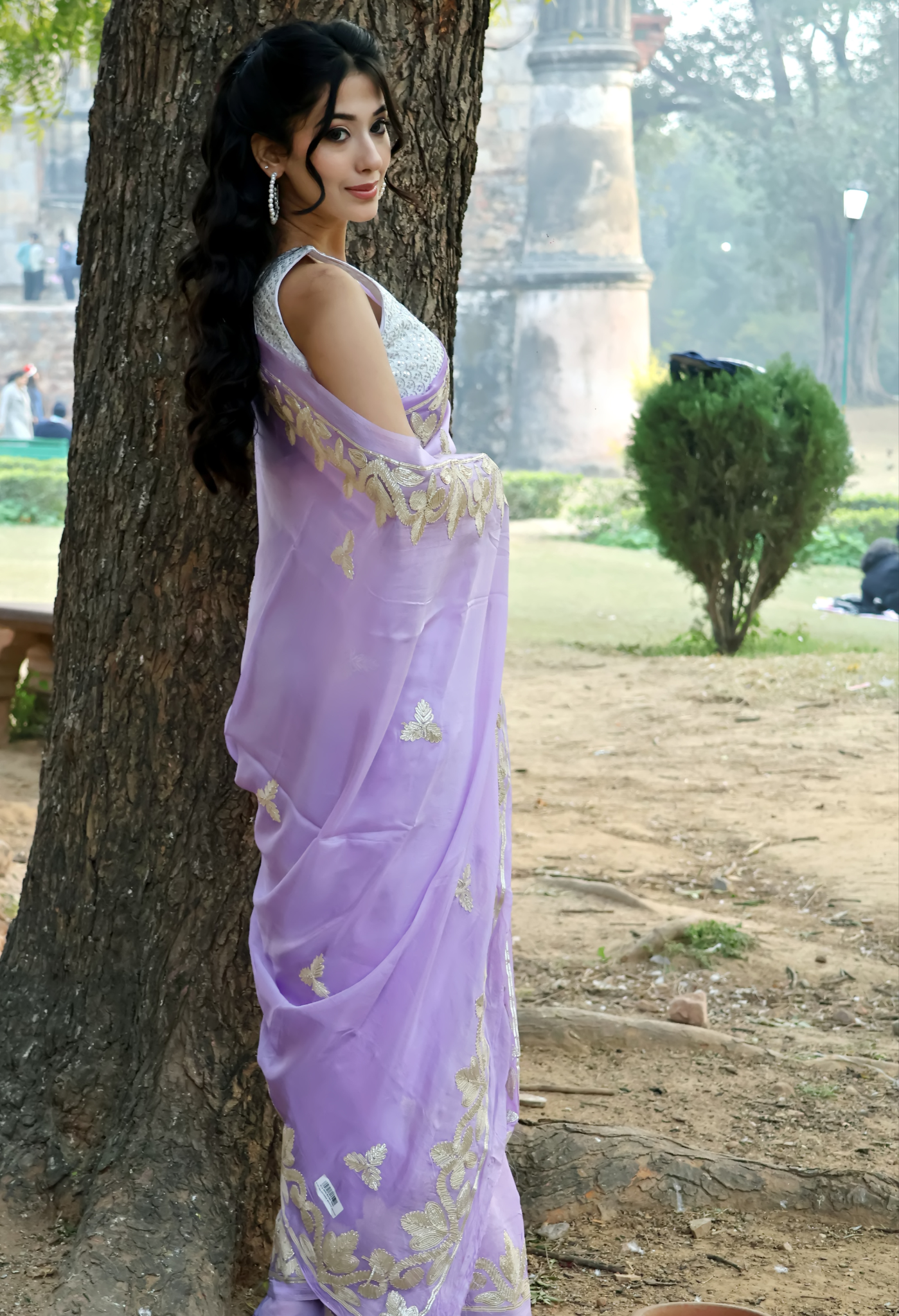 Lavender Pearl Silk Saree designed for festive wear, pre-wedding collection, versatile as party wear saree.