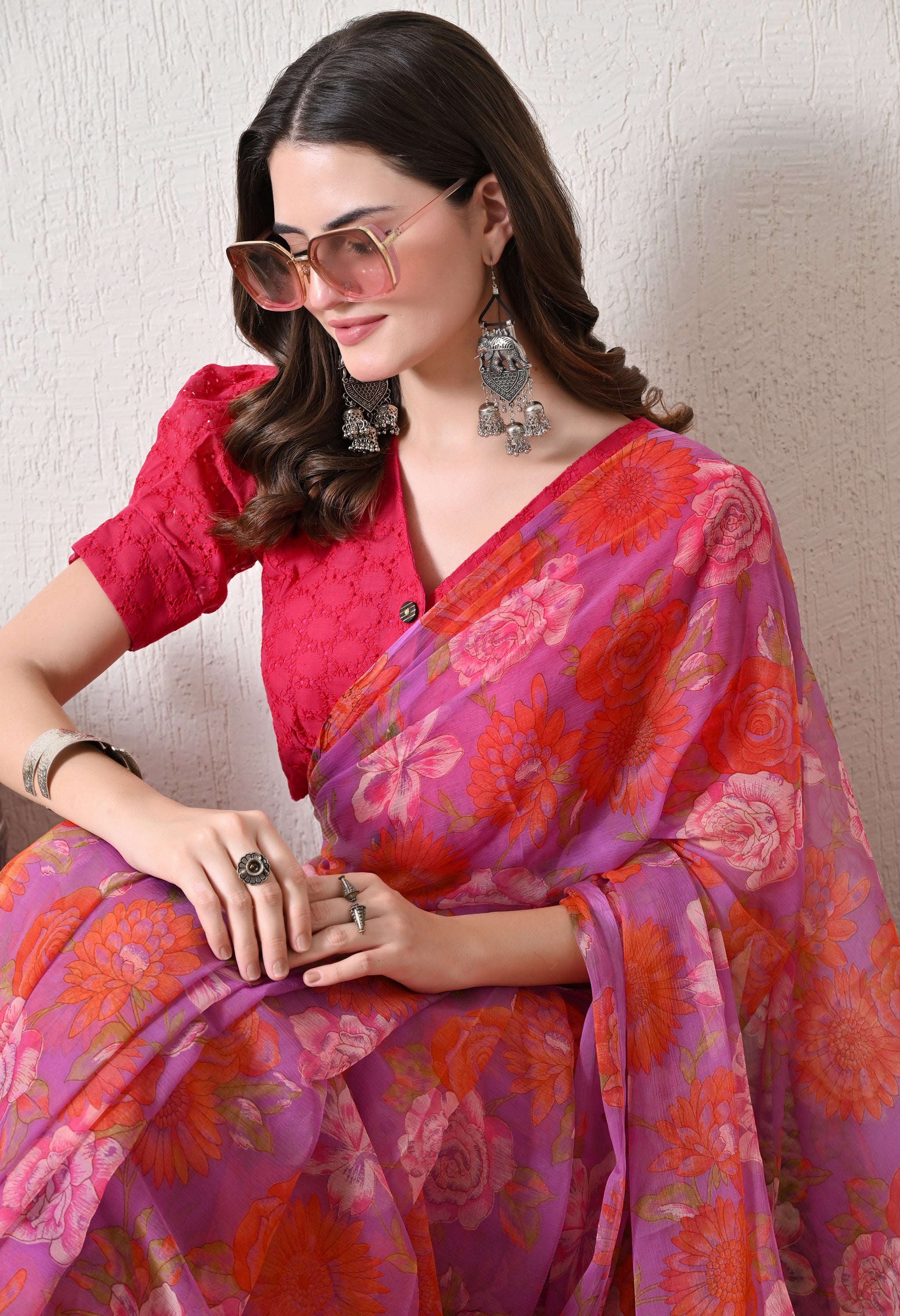 Blossom Printed Chiffon Saree