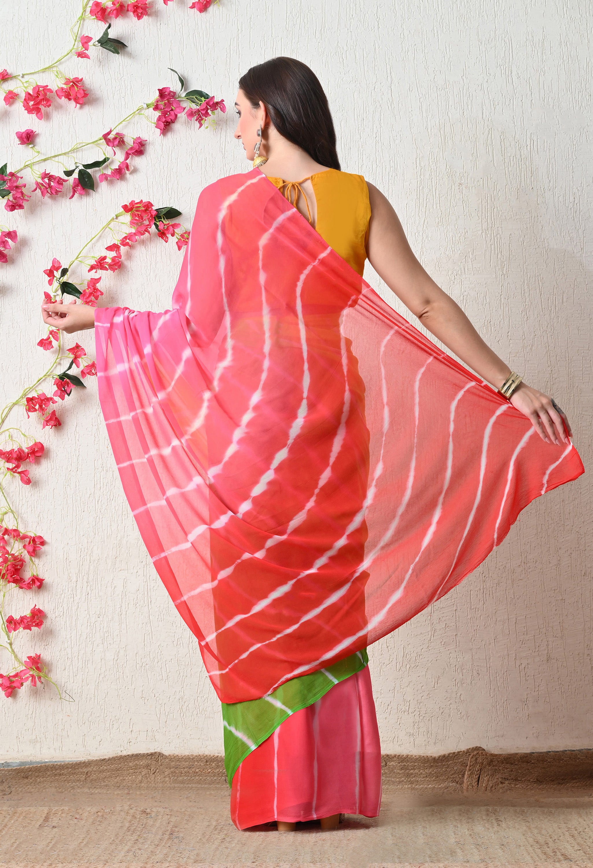 Candy Wave Tie & Dye Pure Chiffon Saree