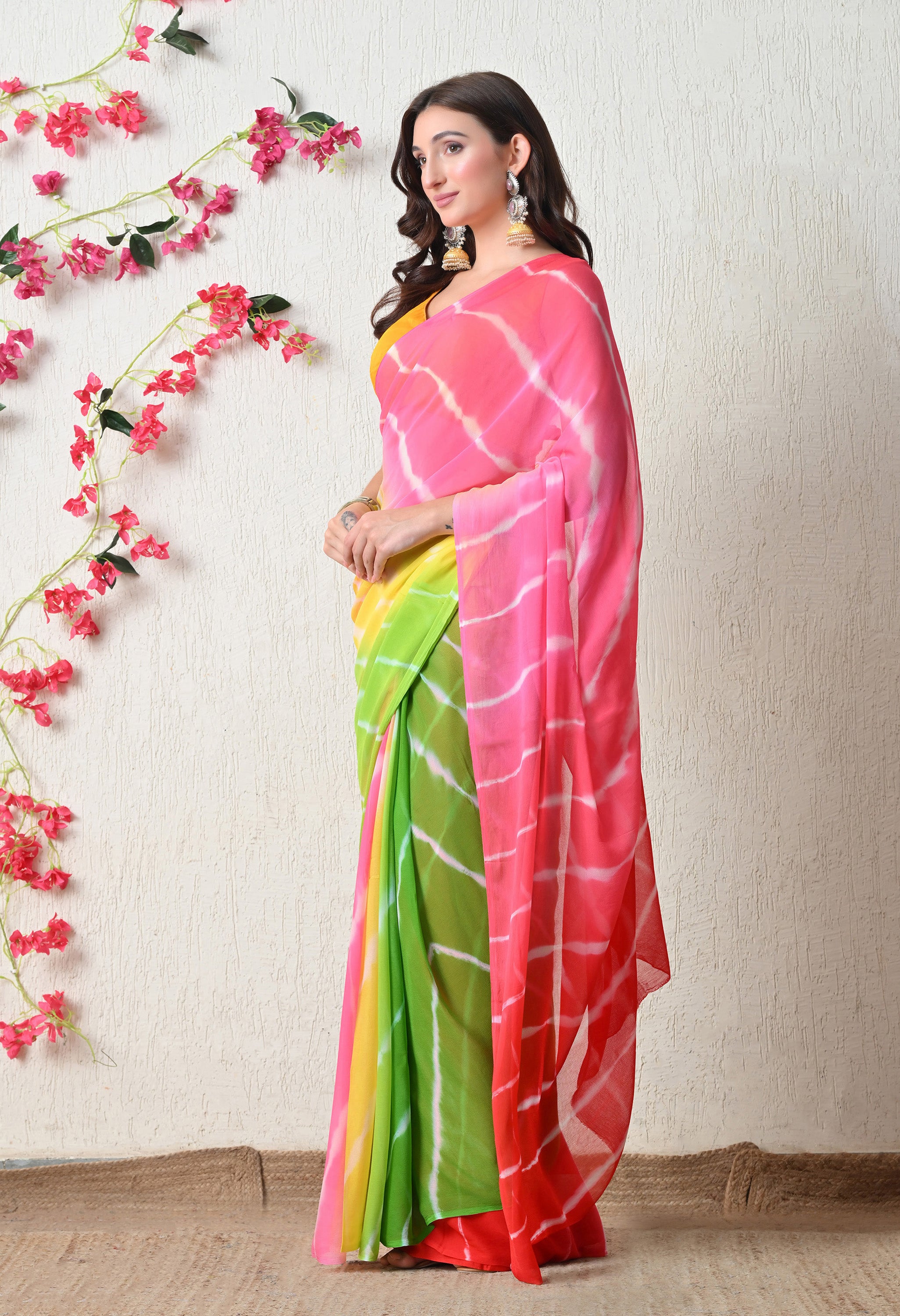 Candy Wave Tie & Dye Pure Chiffon Saree