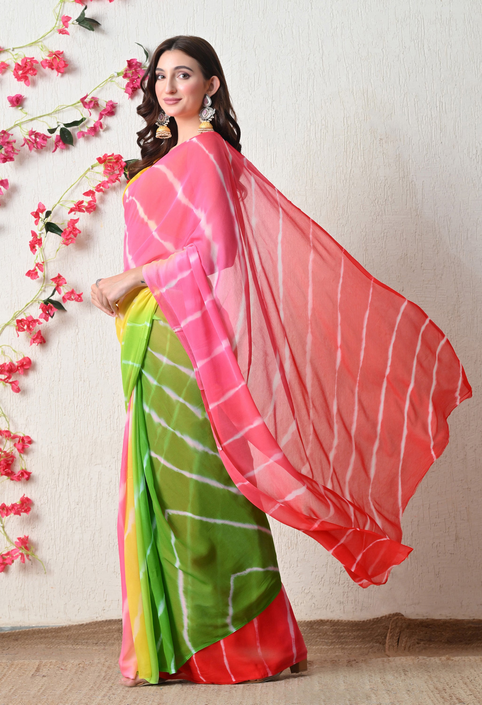 Candy Wave Tie & Dye Pure Chiffon Saree