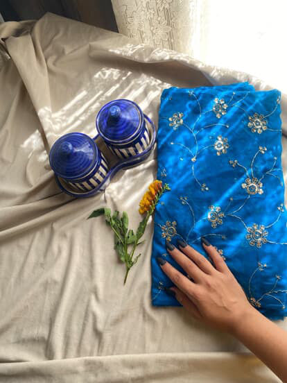 Azure Teal all over work chiffon leheriya saree, for festive wear, daily wear saree, and farewell saree, a must for trousseau and pre-wedding styling.