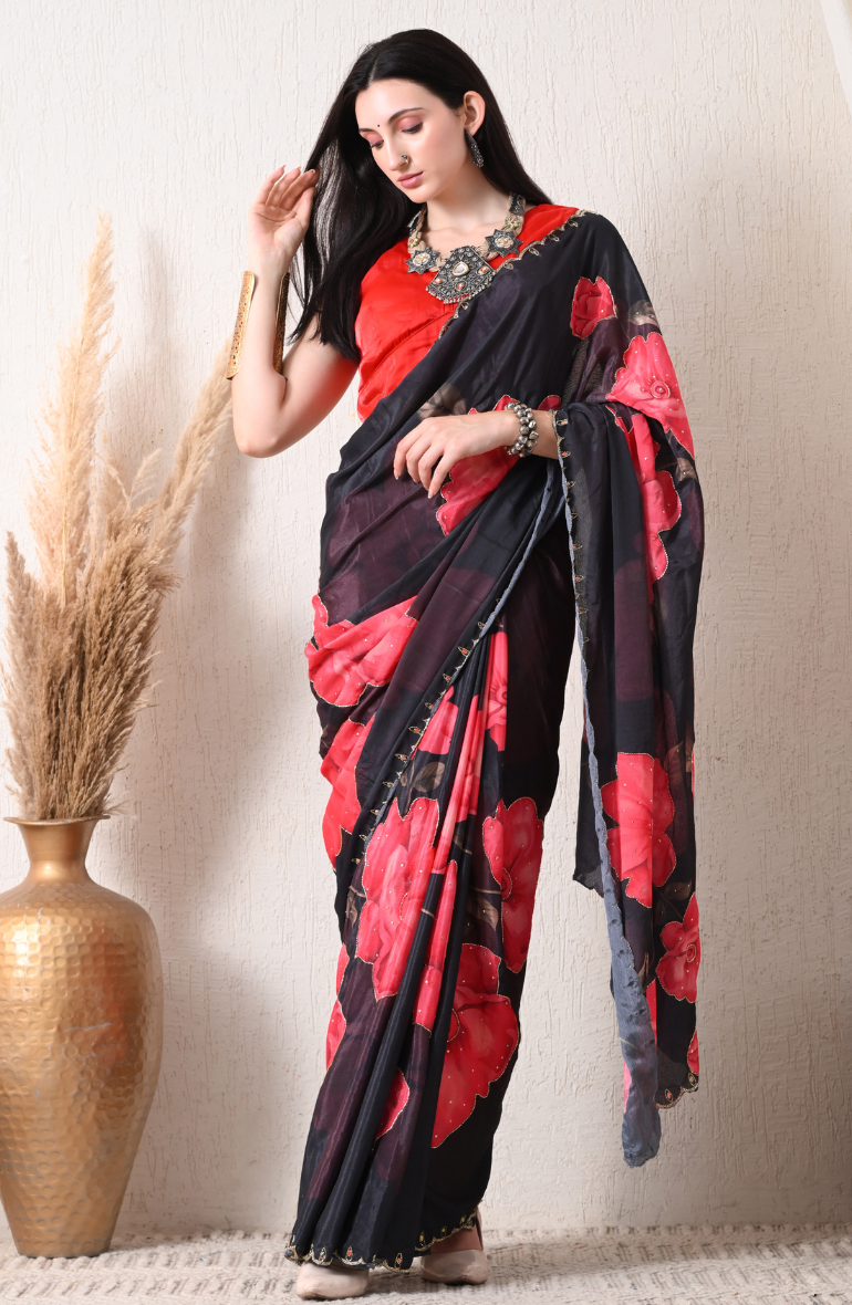 bridesmaid saree ideas, bridesmaid sarees 2026, wedding season sarees, chiffon bridesmaid sarees, bridesmaid styling tips, The House of Chiffon