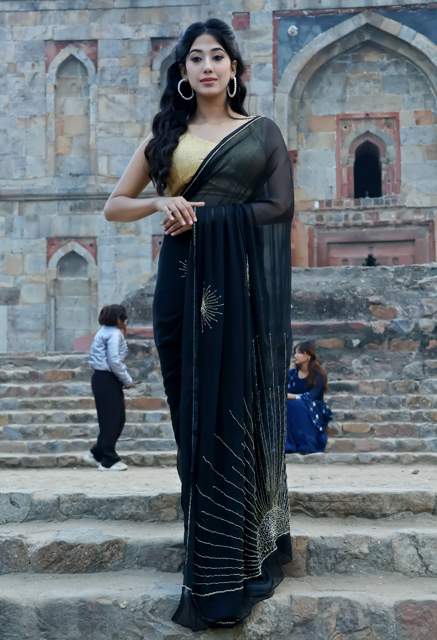 Moon Light Midnight Chiffon Saree