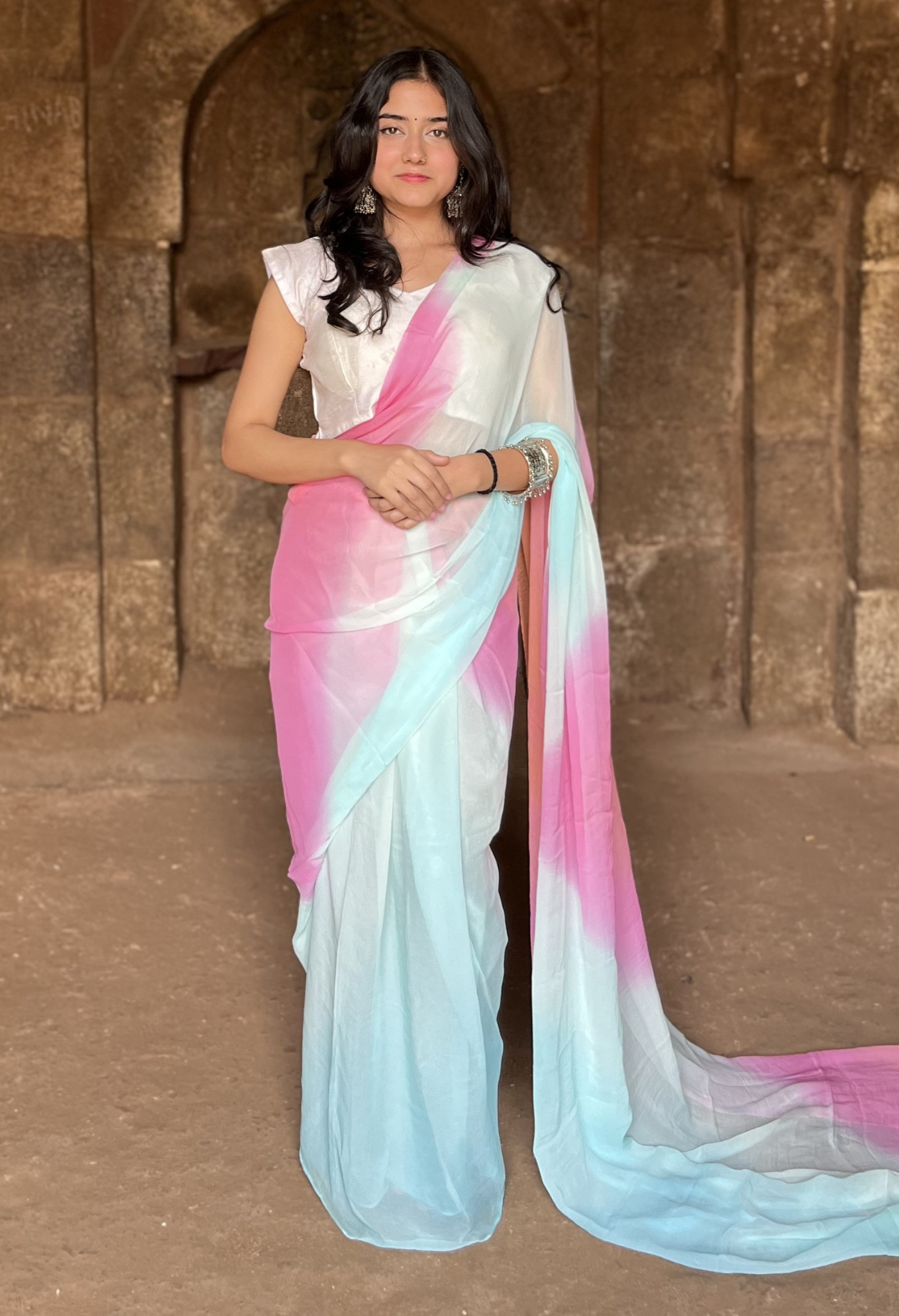 Skyline Tie & dye Chiffon Saree