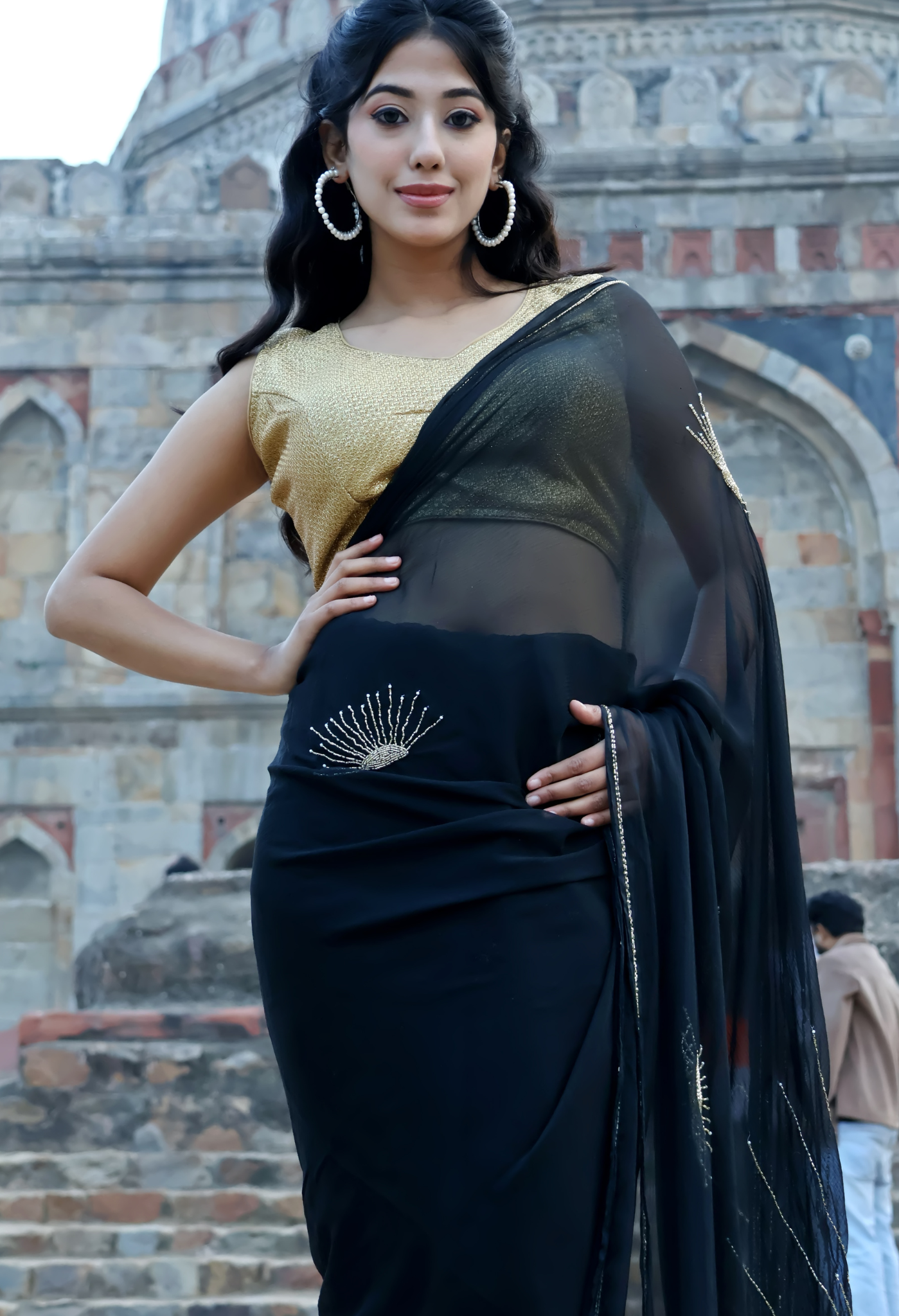 Moon Light Midnight Chiffon Saree