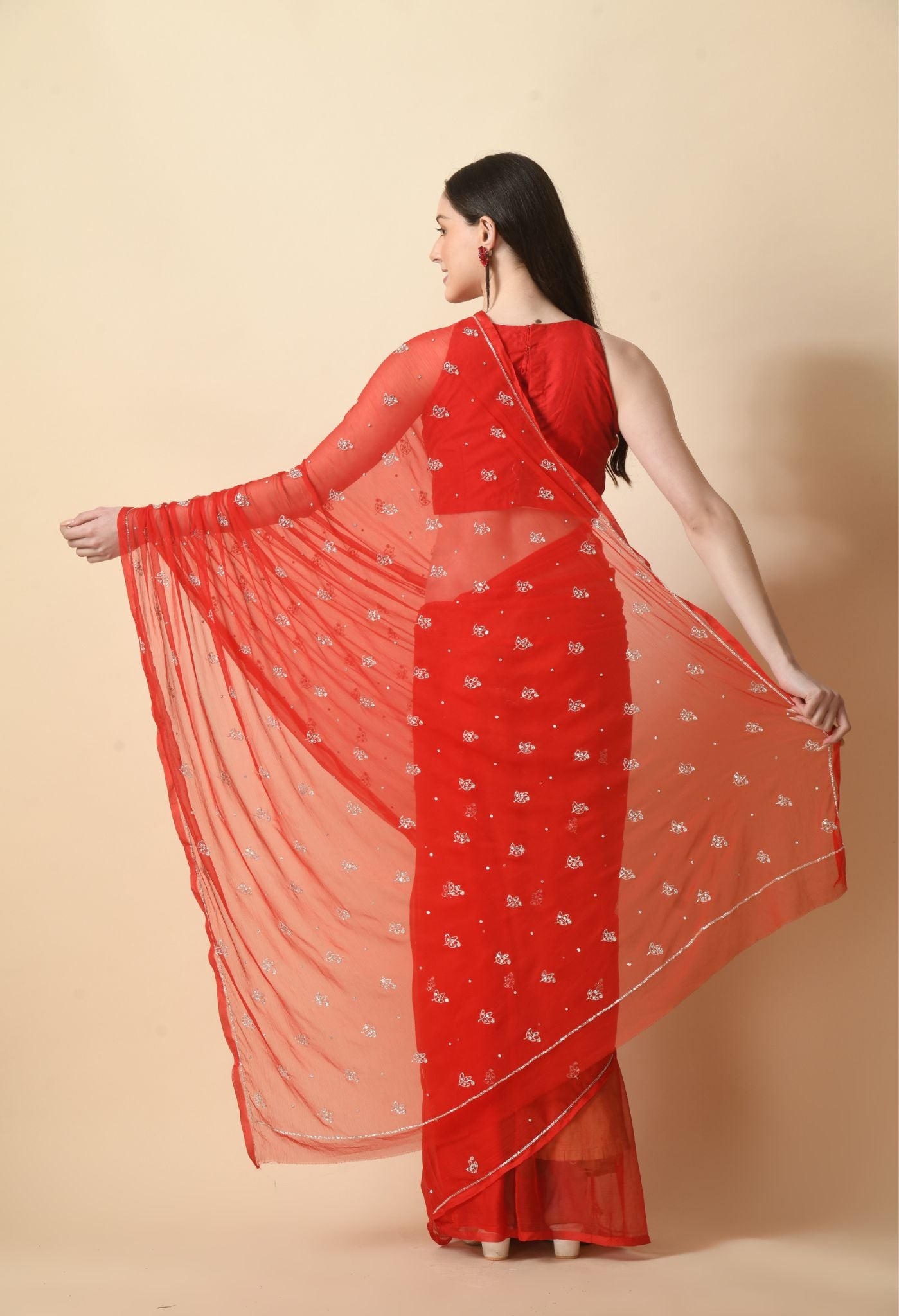 Jag Mag Sitara Booti Chiffon Saree