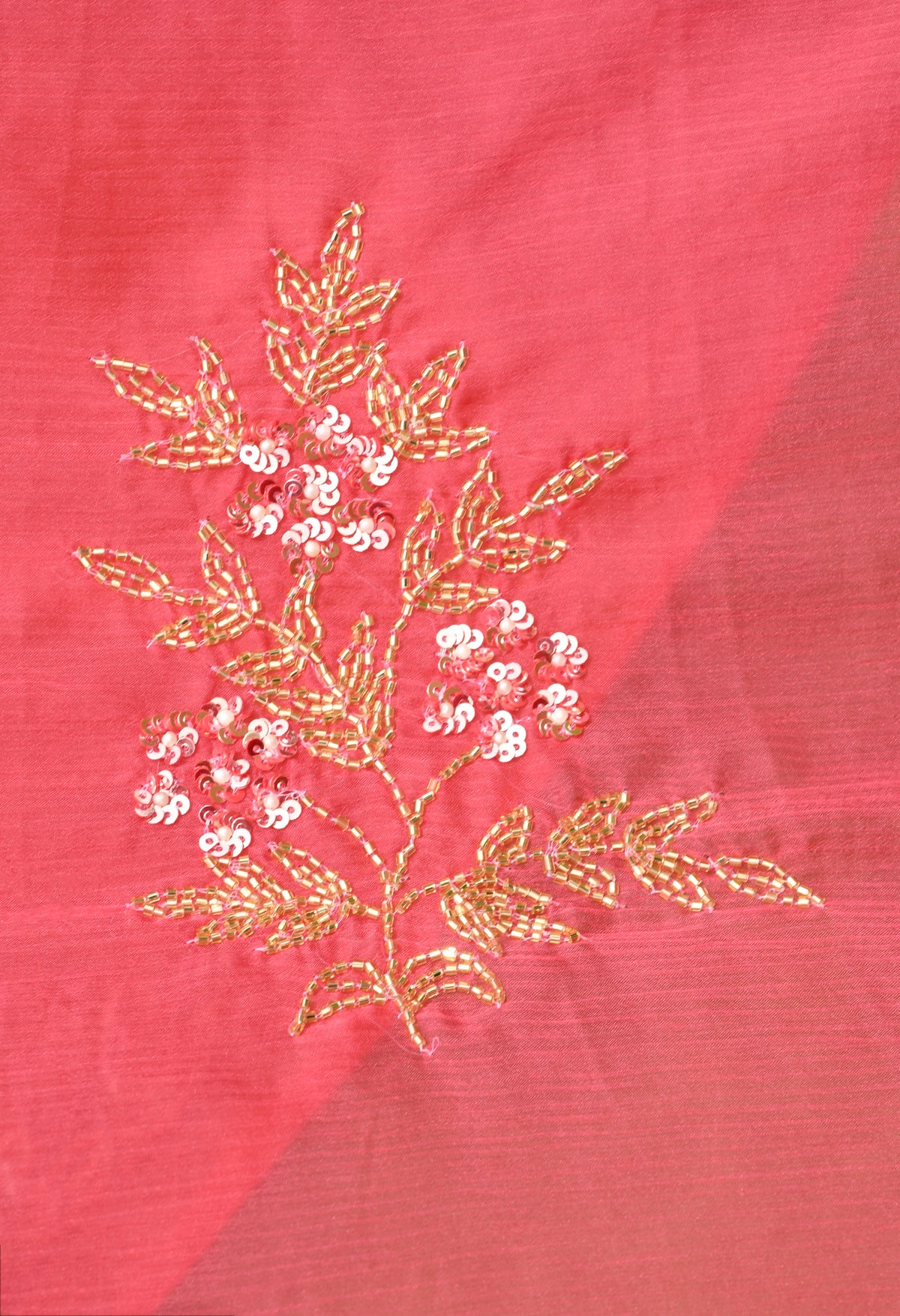Coral Mist Tie & Dye Italian Chiffon Saree