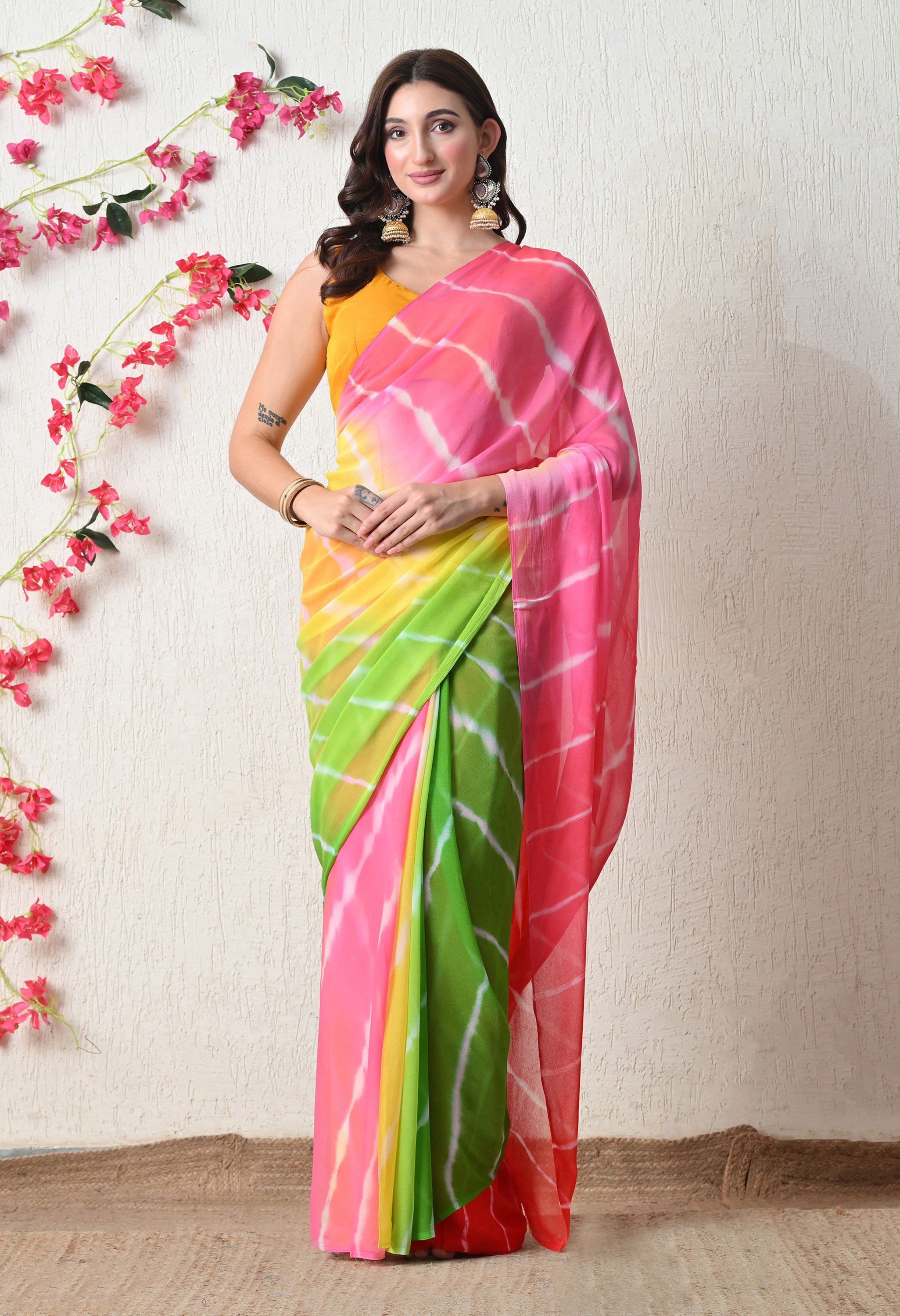 Candy Wave Tie & Dye Pure Chiffon Saree