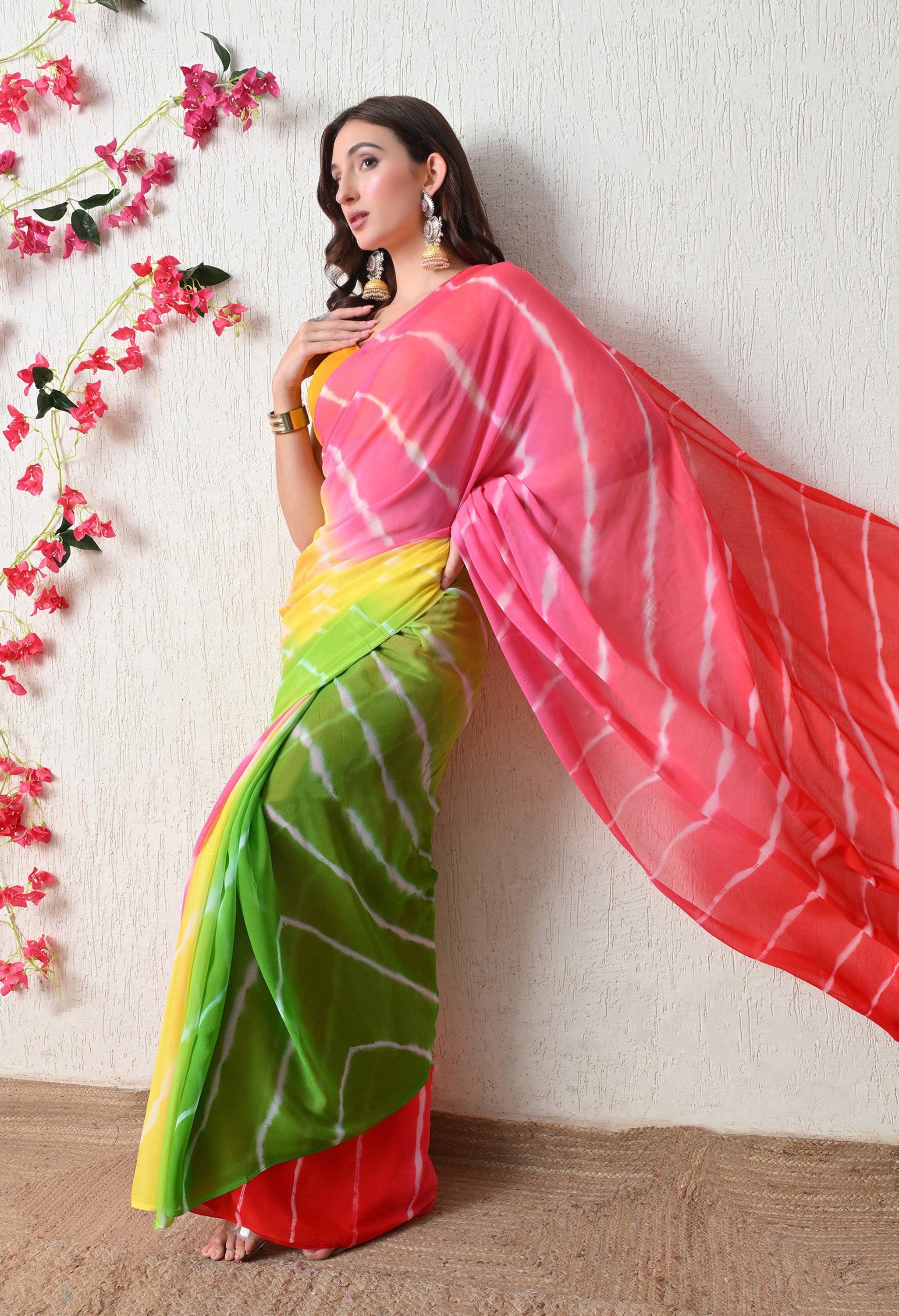 Candy Wave Tie & Dye Pure Chiffon Saree